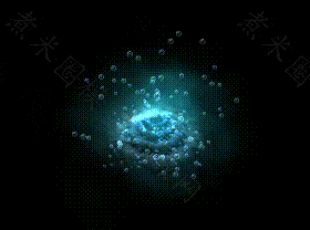 海洋泡泡蓝色能量挥发光环.gif