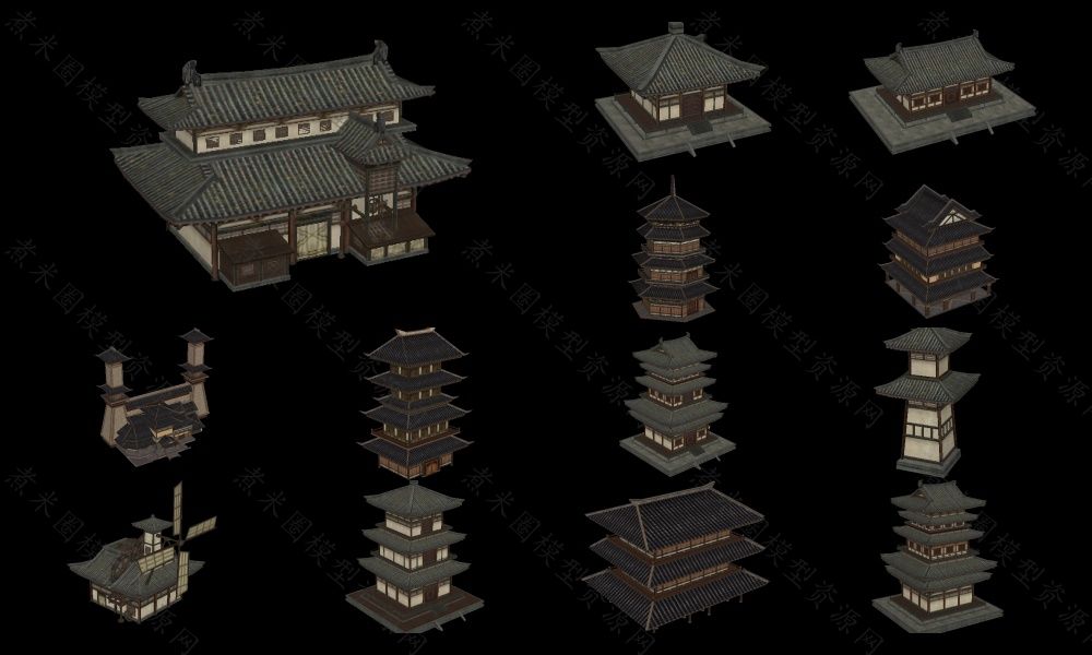 13个中国古代建筑装饰物模型、汉代建筑.jpg