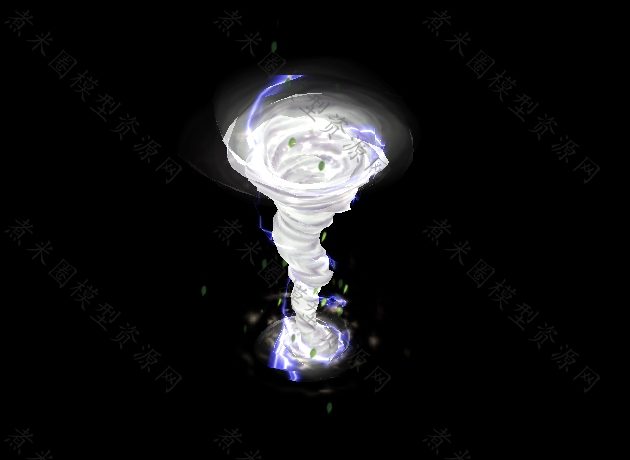白色龙卷风卷起绿色树叶.jpg