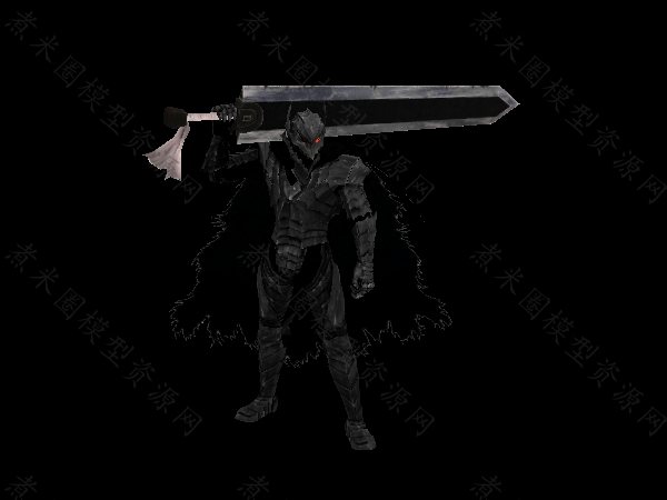 暗黑风格的狂战士之铠剑风传奇嘎子格斯-煮米圈魔兽模型资源网