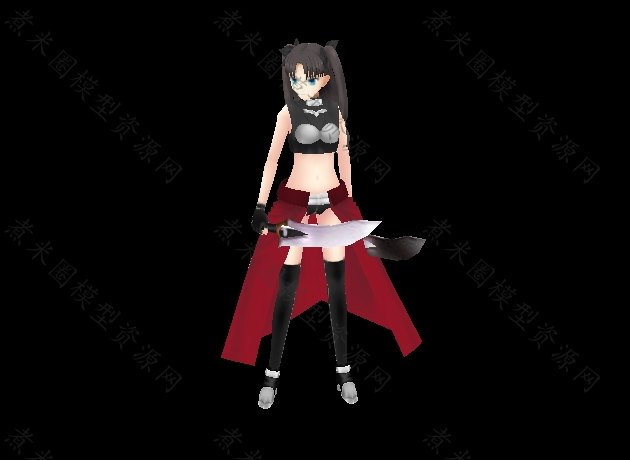 双刀红裙双马尾女孩弓凛.jpg