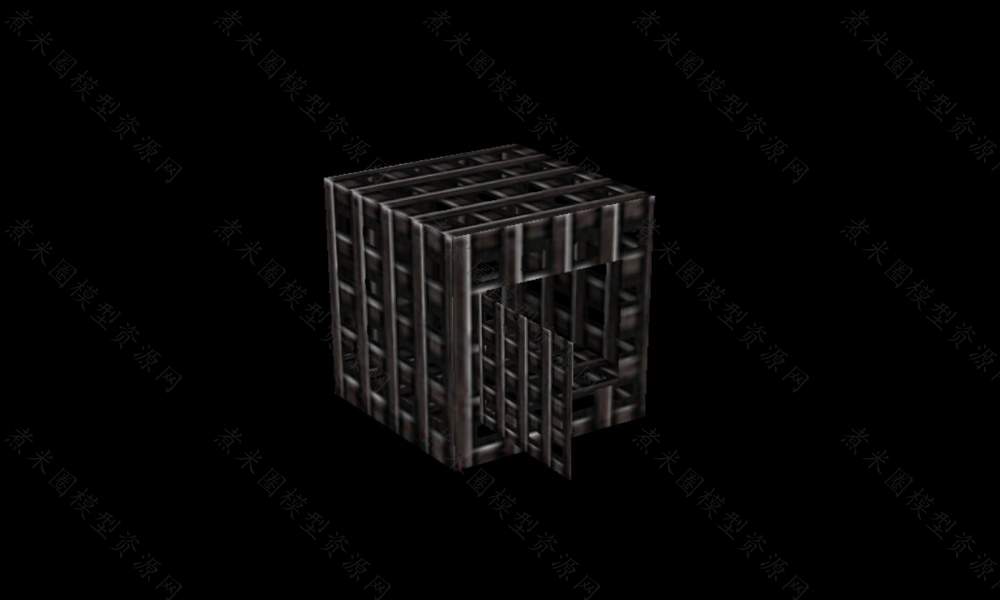 可以打开和关闭以及破坏的地面铁牢笼.jpg