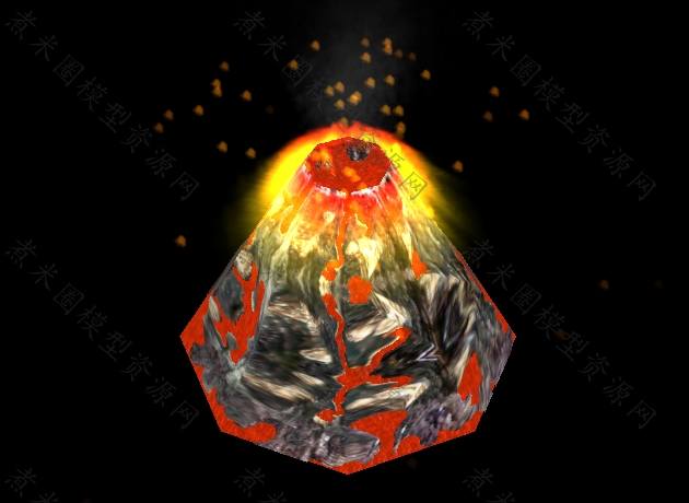 高耸的火山喷发模型.jpg