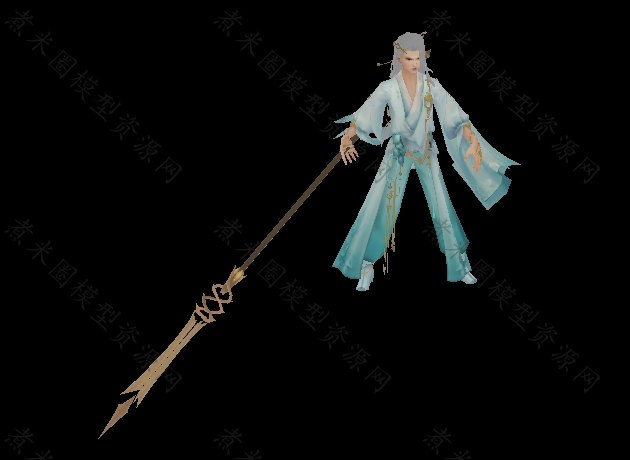 古风青衣长枪女战士.jpg