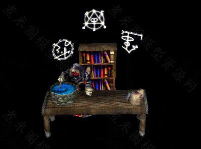 侍僧调酒场景、魔法药水调制场景（有动作）.gif