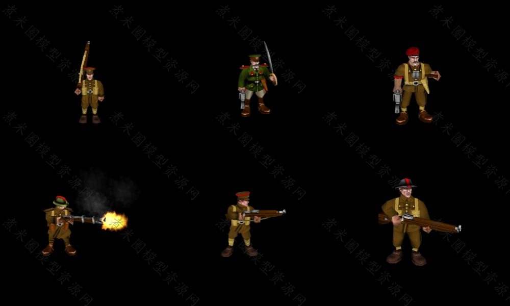 6个现代英国士兵模型.jpg