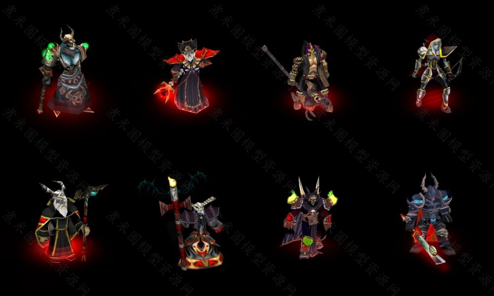 8个亡灵族战士、巫师法师、弓箭手射手.jpg