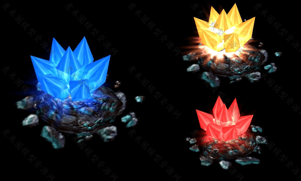 3种颜色的岩石水晶石.png