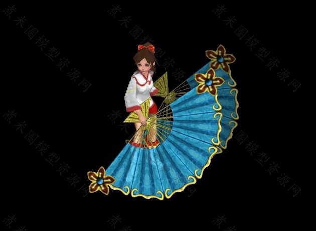 拿着扇子的女孩小乔模型.jpg